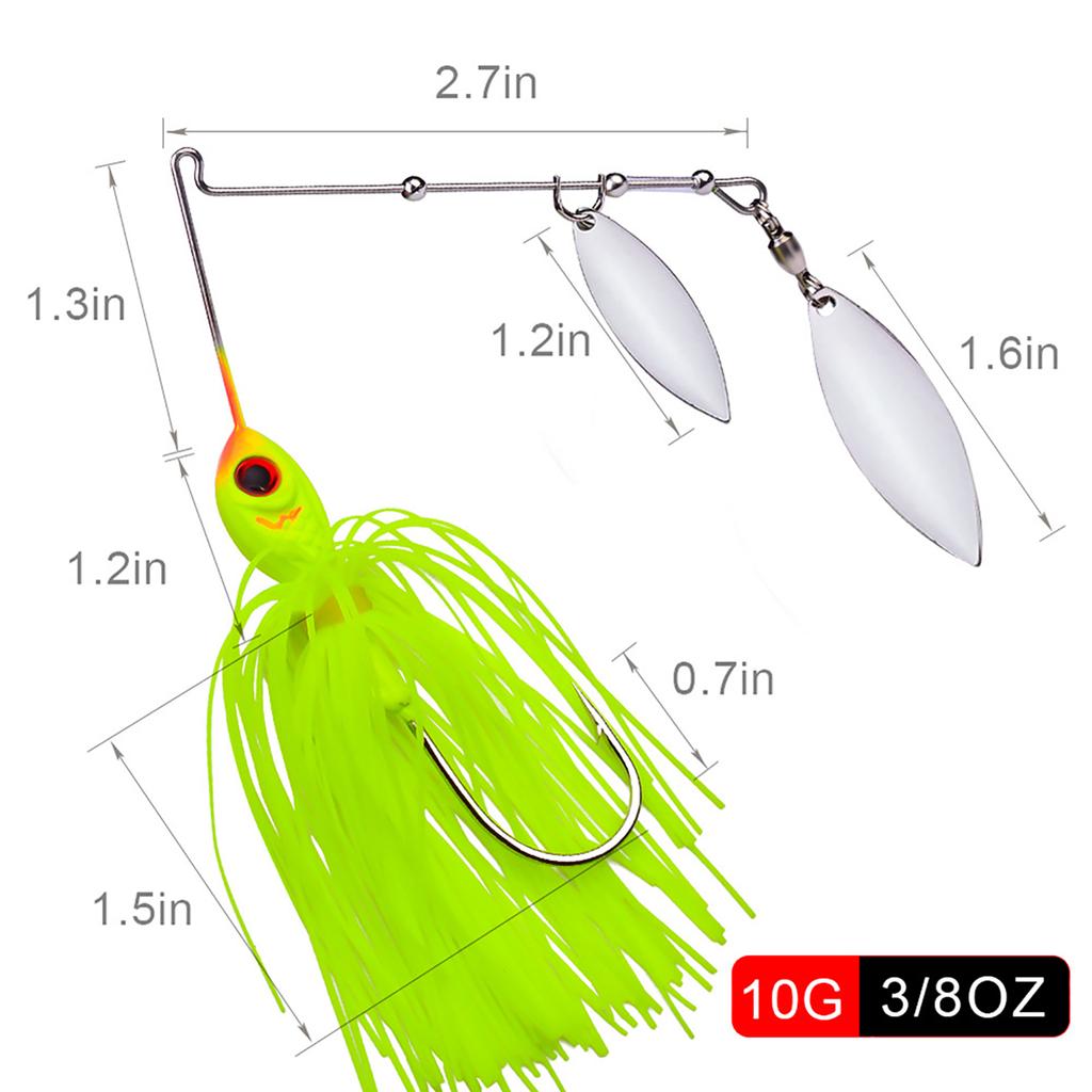 Spinnerbait Fishing Lures Bass Fishing Lure Spinner Baits Kit Hard Metal Buzzbait Spinnerbait Jigs For Bass Pike Trout Salmon 10g/14g