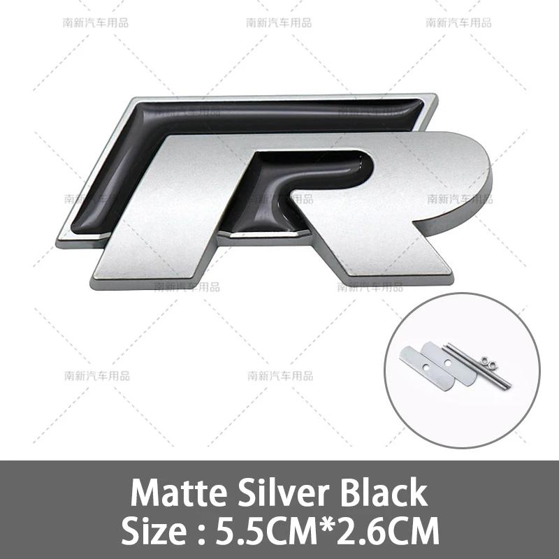 RUNTB1 VW 2026 Hot 3D Metal R Grille Badge Rear Tail Trunk Emblem Decal Stickers For Volkswagen VW Polo Passat Golf Jetta Tiguan Sagita