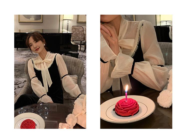 Elegantes Winterspitzen-Samtkleid - Falsches zweiteiliges langes Rock für Damen (Nicht erstattungsfähig)