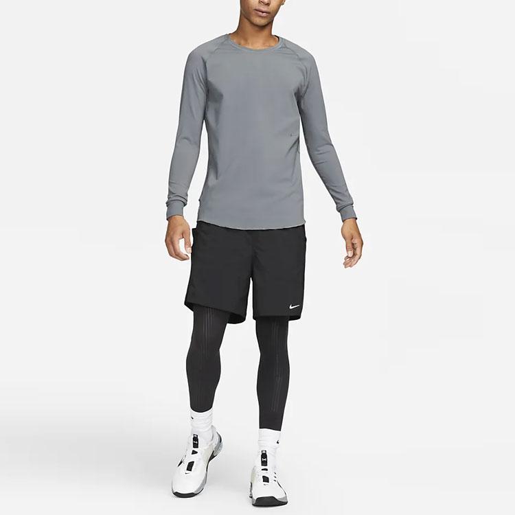 Nike Axis Performance System Logo Round Neck Long Sleeve T-Shirt Men T-Shirts Iron-Gray DR1899-068