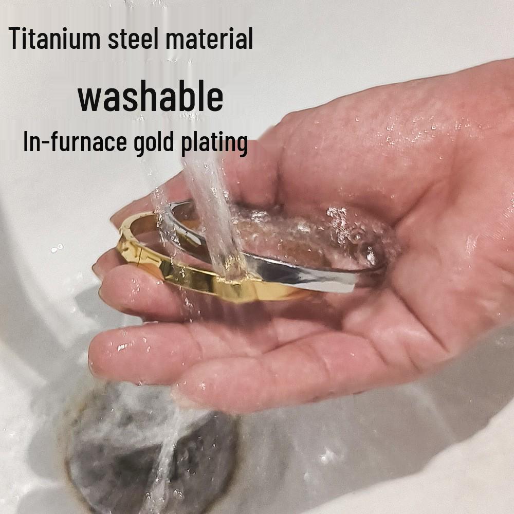 18K Gold Electroplated Stainless Steel Bracelet with Rhinestones and Eight-Pointed Star Design for Women