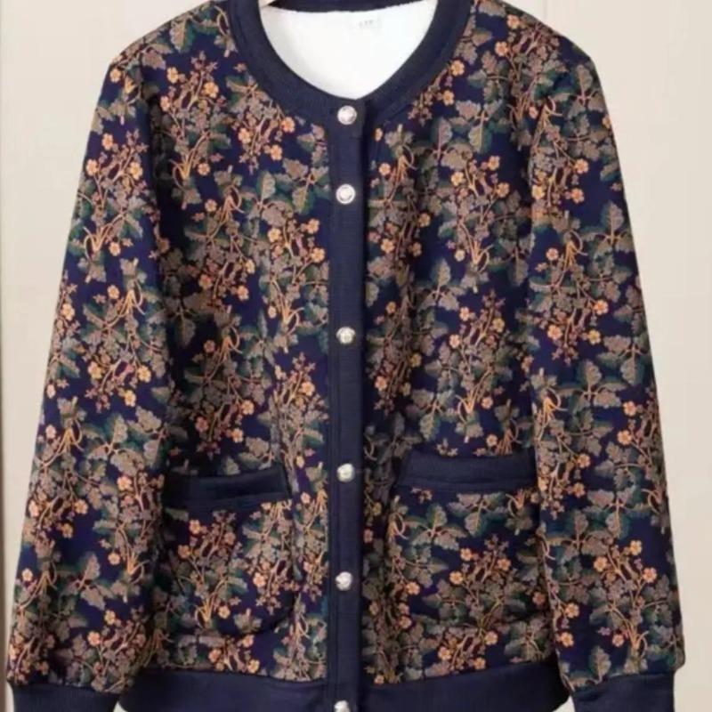 Thick Fleece Jacket Warm Cotton Cardigan Front Buttoned Loose Top