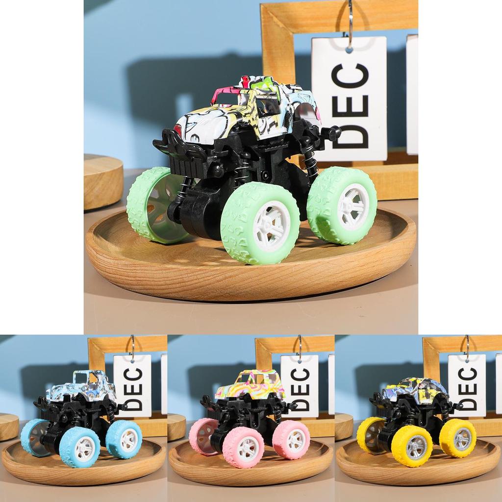 Inertial Off Road Car Toy For Kids With Large Wheels And Artistic Painting
