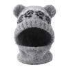 Slouchy Bear Ears Knit Hat Warm Plush Beanie Cap Soft Ear Protection Hat  Cold Weather