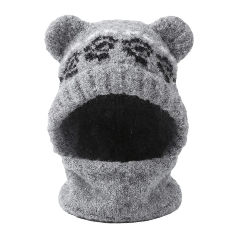 Slouchy Bear Ears Knit Hat Warm Plush Beanie Cap Soft Ear Protection Hat Cold Weather