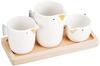 Saikai Pottery Hasami Ware H.Craft Tori 3-piece Mini Pot Set 42926 Approx. S - W5 X D4 X H3cm, M - W5 X D4 X H4.5cm, L - W5.5 X D4.5 X H6.5cm