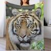 Sumatran Tiger Face At Zoo Throw Blanket Foldable Soft Warm Blanket for Outdoor Use