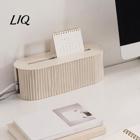 Cord Management Solution Cable Box, with Cover, Power Strip And Electrical Wire Organizer Box Organizer, for Home Office Desktop