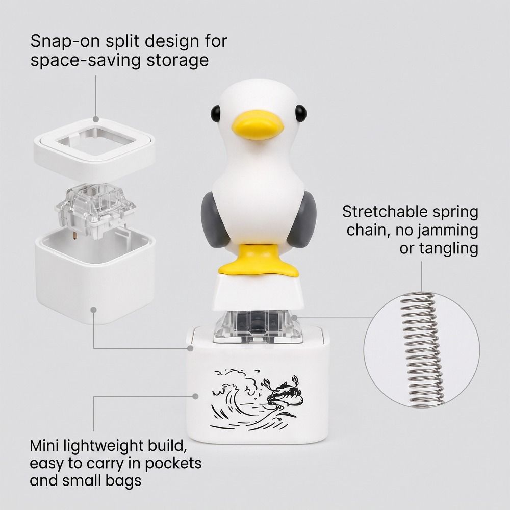 Portachiavi Pulsante Gabbiano con Luce LED Suono Reale Tastiera per Adulti Portachiavi Clicky Per Bambini Adulti Regalo