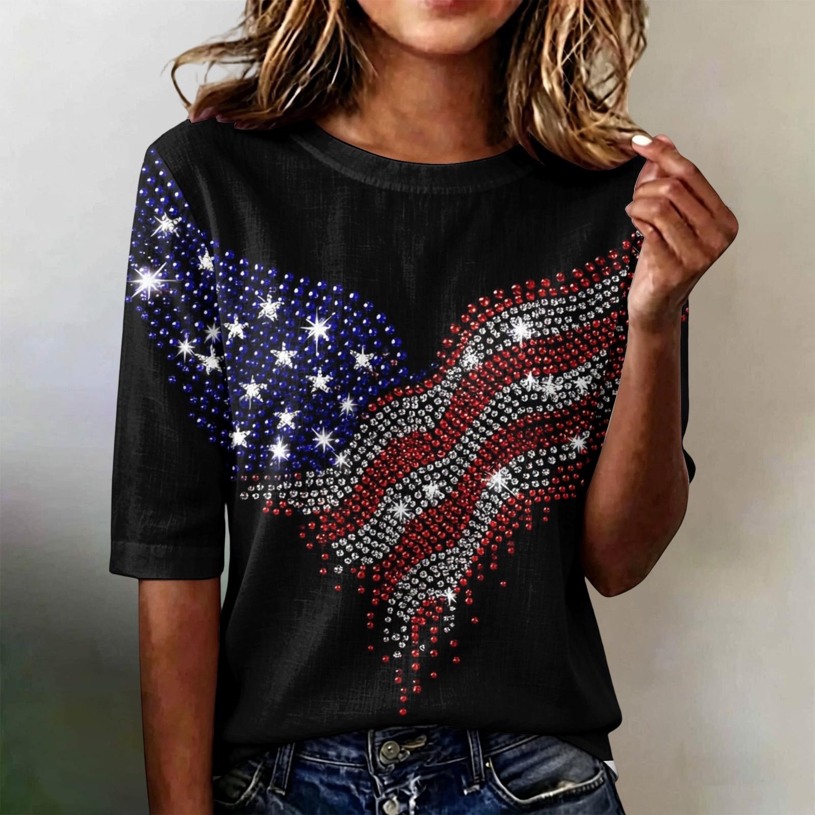 Women s Short Sleeve Round Neck Loose Fit Casual Lightweight Top Blouse for Everyday Wear L