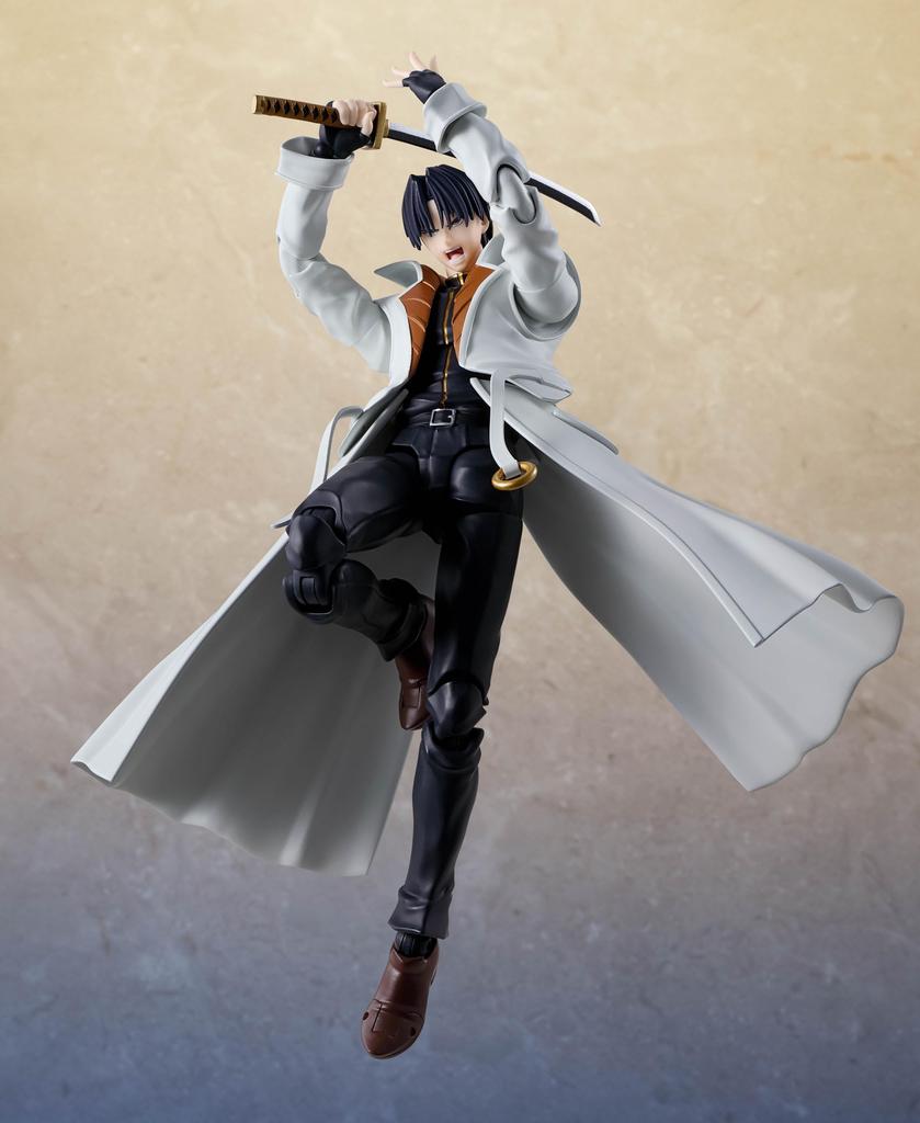 TAMASHII NATIONS Rurouni Kenshin Šermíř Romantický Shinomori Aoshi přibližně 165 mm malovaná pohyblivá figurka SHFiguarts - Příběh Meiji - PVC a ABS