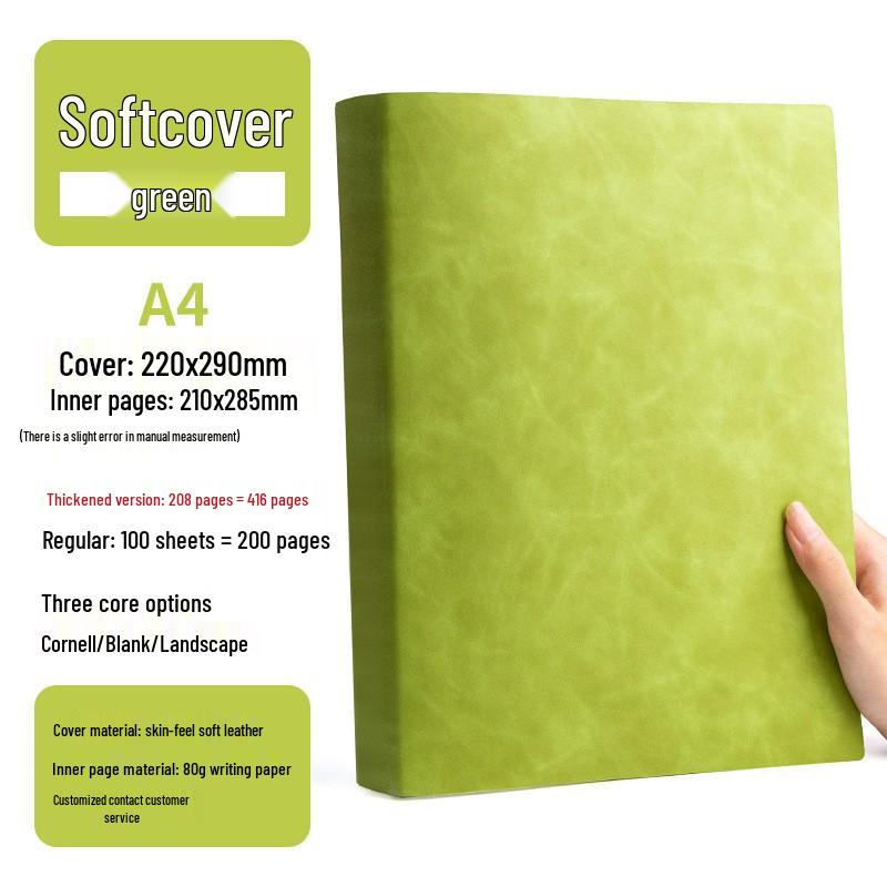 Qinde Li A4 Dickes Postgraduierten Softleder Tagebuch Blankes Cornell Notizbuch