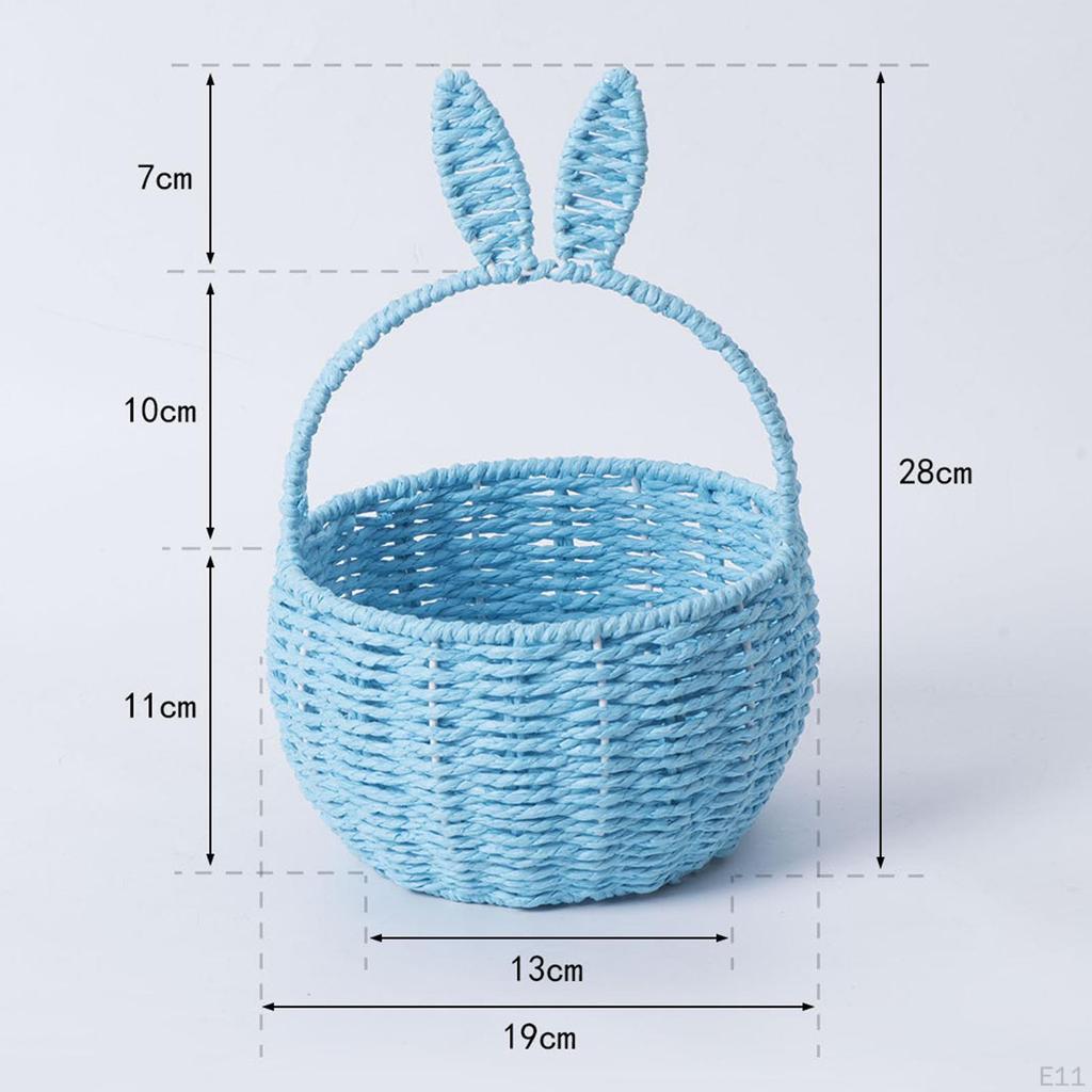 Handmade Basket with Ears for Grocery And Picnic Use