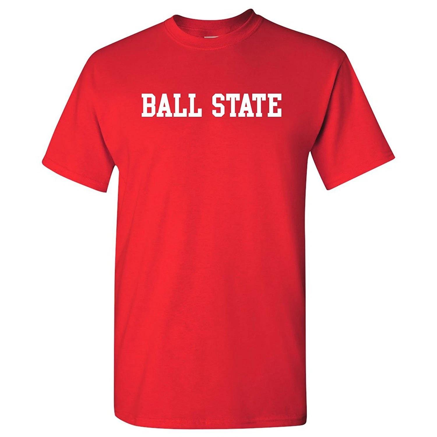 BALL STATE CARDINALS Basic Block - NCAA SPORTS TEAM T-Shirt Unisex Tee - Red M