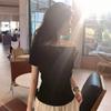 Summer Pure Desire One Shoulder Black Short Sleeve Women's T-shirt Korean Style Slimming Top Exposed Shoulder Fashionable