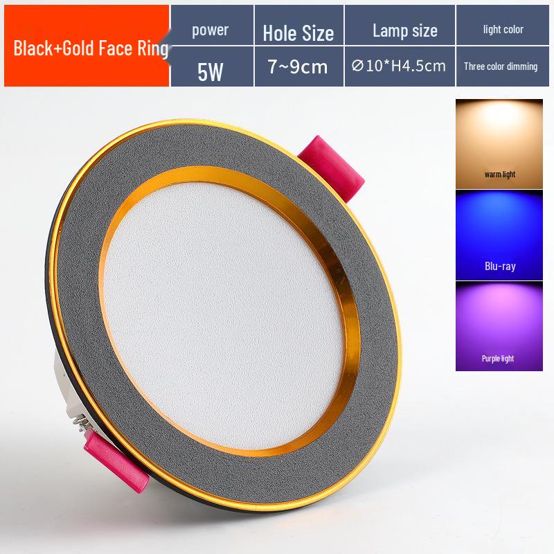 7.5-Inch Recessed Ceiling Downlight with 3-Color Dimming for Living Room