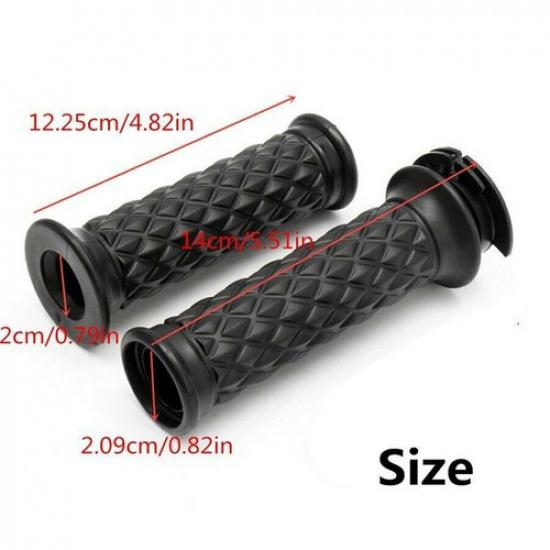 2PCS Black Silicone Diamond Nonslip 7/8" Motorcycle Handle Bar Sleeve Hand Grip