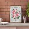 1pc Sanwarm Pink Floral Rose Metal Sign  Vintage Tin Wall Art for Home Living Room Kitchen Garden Office  Cafe