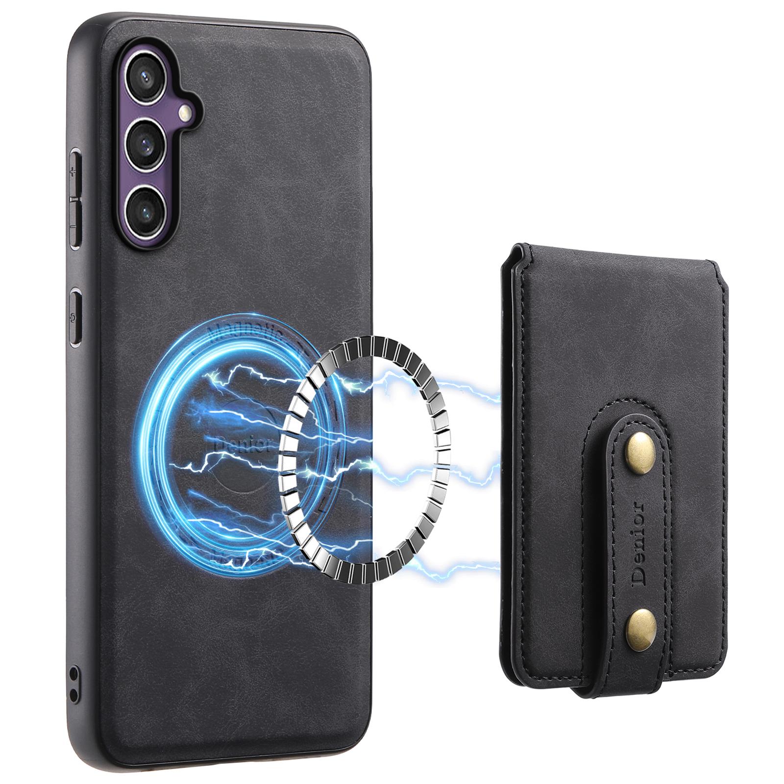 

DENIOR D14 For Samsung Galaxy S23 FE Case Card Slots Kickstand Phone Cover Compatible with MagSafe Black