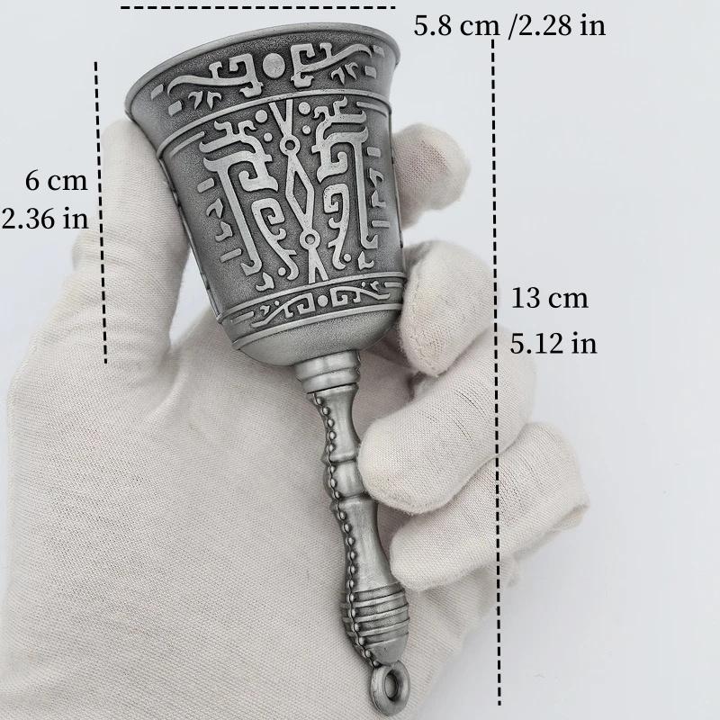Antique Copper Hand Bell Call Bell Ring Early Education Reminder Restaurant Order Food Bell Old Man Design Kitchen Accessories