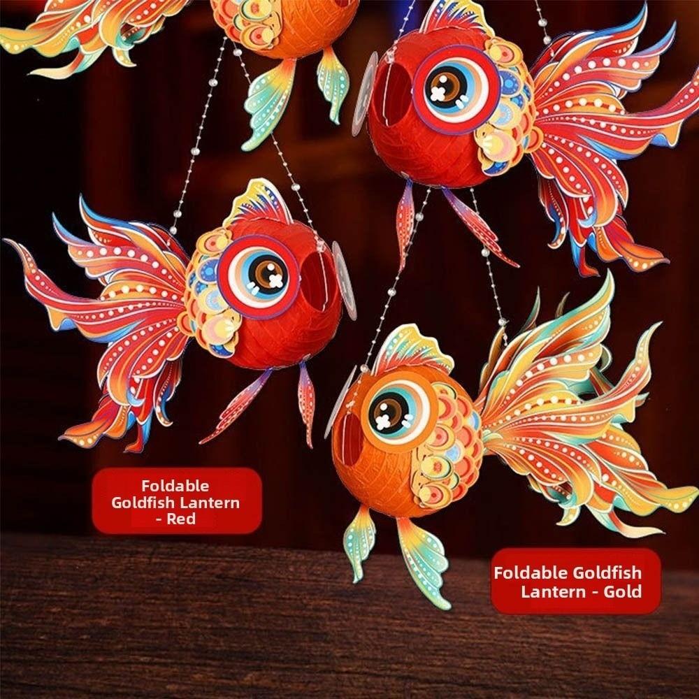 Hand Made Goldfish Lantern DIY Glowing Handheld Lantern Middle Autumn Festival Lantern  for Kids