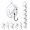 Transparent Suction Cup Hooks with Hooks, No-Drill Hanging Hooks for Bathroom Kitchen Door