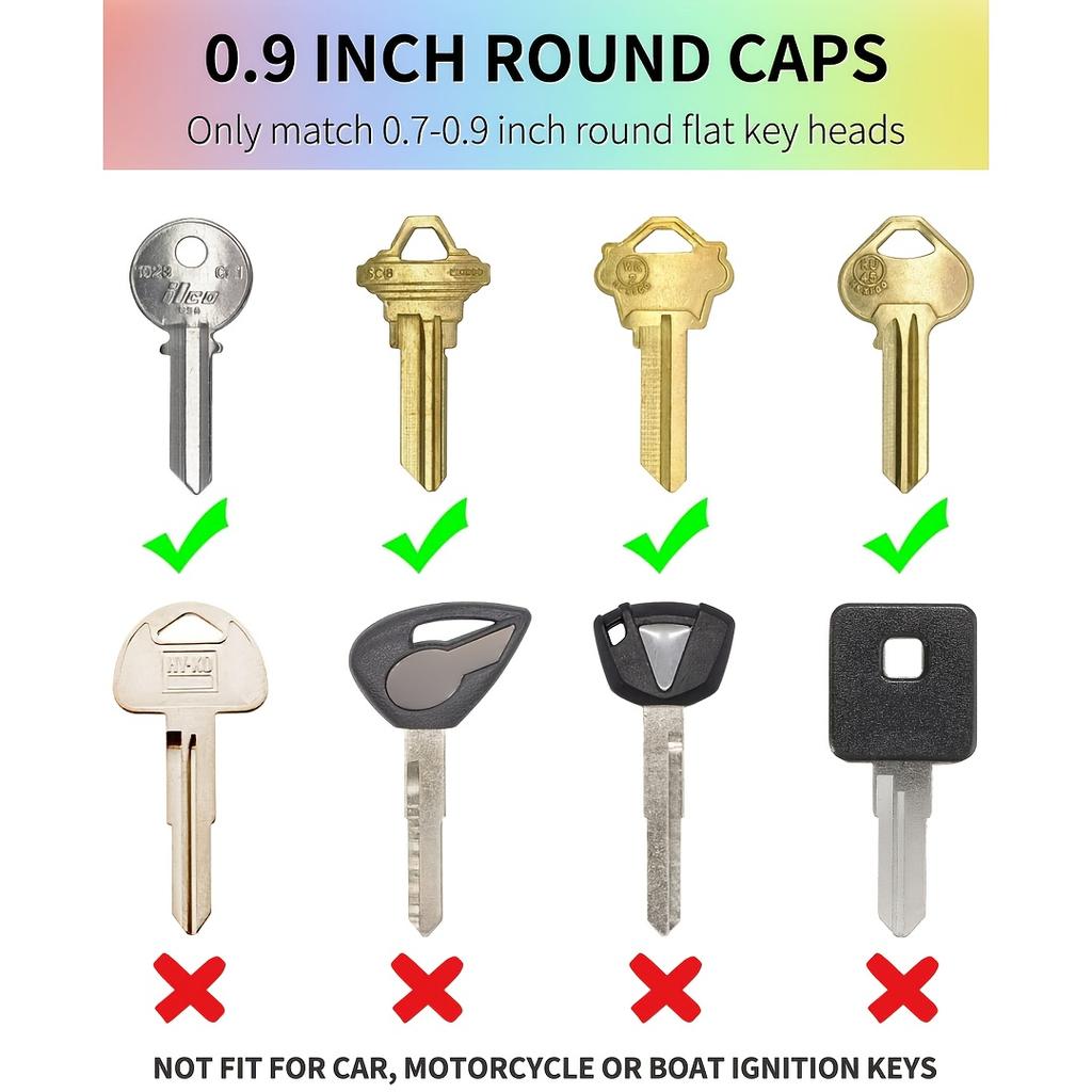 24 szt./32 szt. Kolorowe nakładki na klucze do identyfikacji, wielokolorowy design dla łatwego rozróżniania kluczy, kody identyfikacyjne kluczy na opaskę na nadgarstek