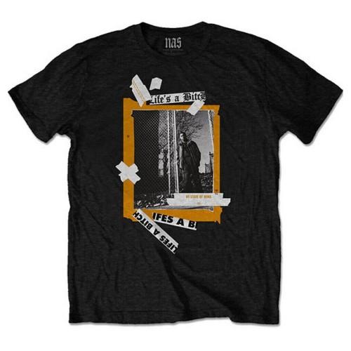 Nas Unisex Adult LifeÂ´s A Bitch Back Print Cotton T-Shirt