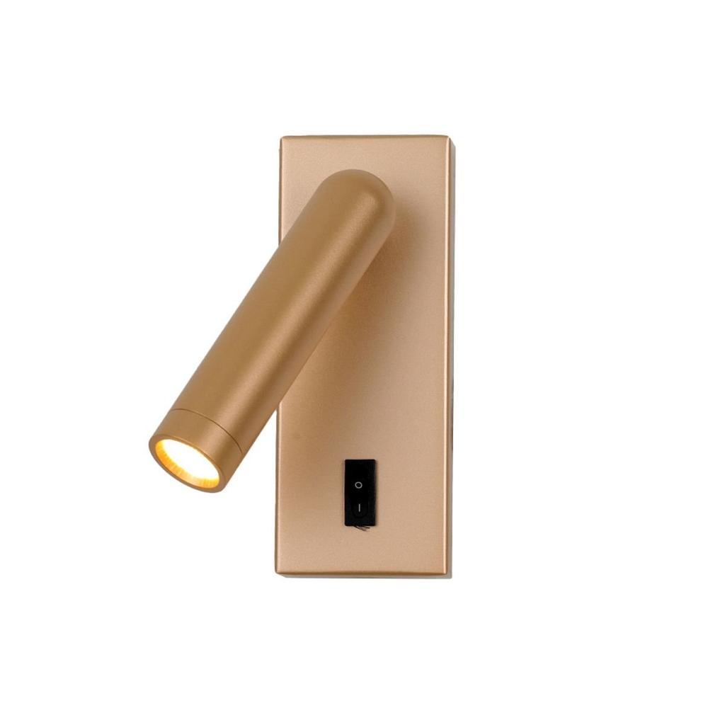 Kinkiet LED 2,5W z reflektorkiem i włącznikiem NOVA WL-46376-1-GD Italux