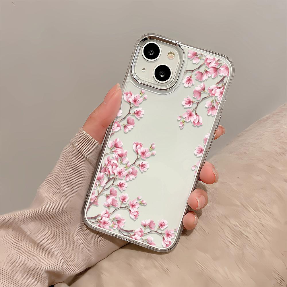 Luxury Plants Flowers Phone Case For IPhone 17 16 15 14 Plus Air 13 12 11 Pro Max Silicone Shockproof Cover Fashion Cool Coques