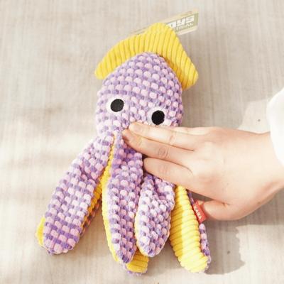 Bite Resistant Crinkle Sound Pet Toy Ocean Theme Grinding Teeth Squeaker Dog Toys Velvet Dog Chew Toy for Cats Dogs
