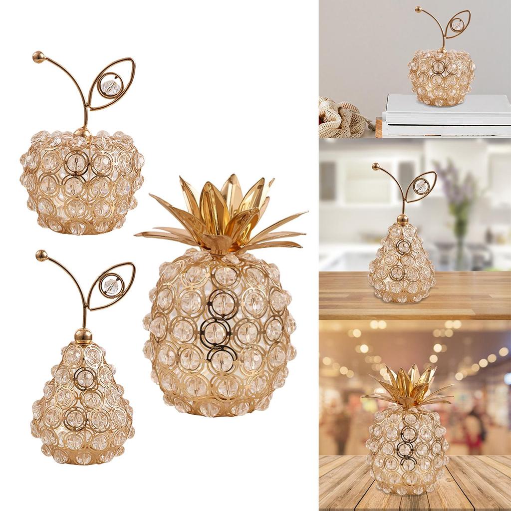 Crystal Fruit Statue Ornament Figurine Art Crafts for TV Cabinet Tabletop Decoration
