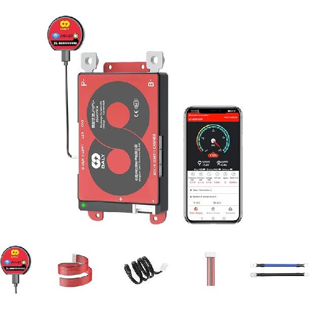 DALY Smart BMS 8S 24V 60A with WiFi Module and CAN 485 Communication Protection Board for Remote Monitoring of LifePO4 Lithium Battery Pack