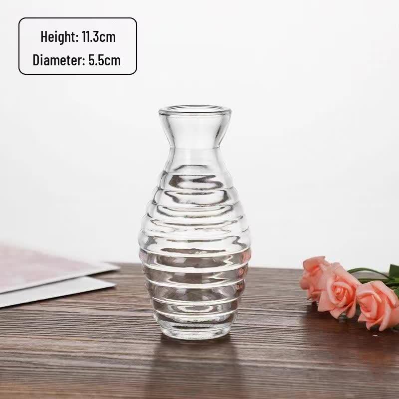 SEE KEAN Striped Glass Flower Vase