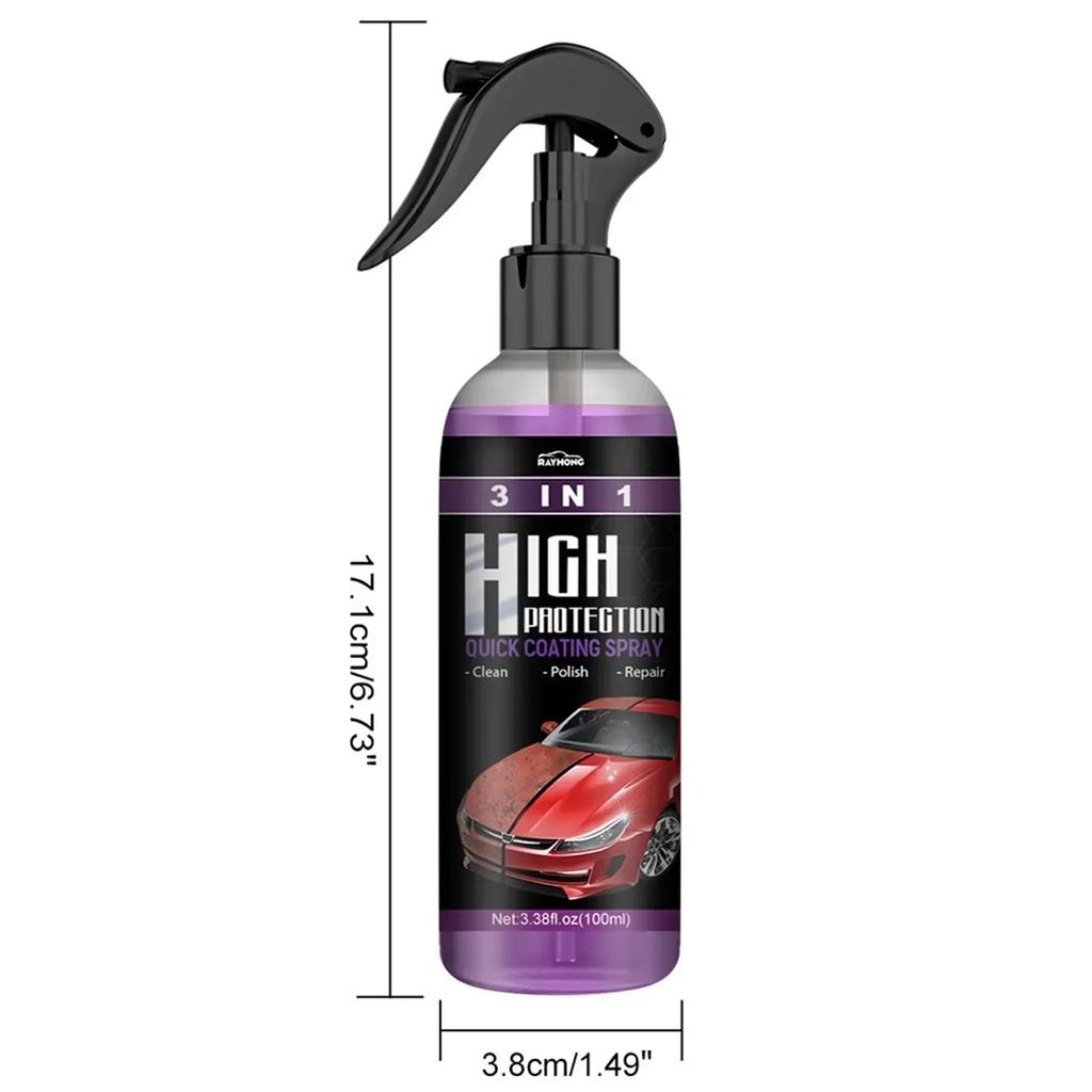 3 In 1 Auto Keramische Coating Spray 100ml Hoge Bescherming Waxen Polijsten Tool Snelle Coating Polish Sealer Spray Wax Polijstende Coating