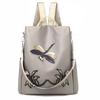 Backpack Women's New Three-dimensional Embroidery Dragonfly Oxford Cloth Backpack Outdoor Large-capacity Travel Bag