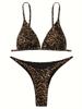 Bikini Micro Leopardo 2024 Donna Taglio Alto Fasciatura Push Up Costume da Bagno Costume da Bagno Sexy Perizoma Imbottito Costumi da Bagno, Vacanza Estiva al Mare