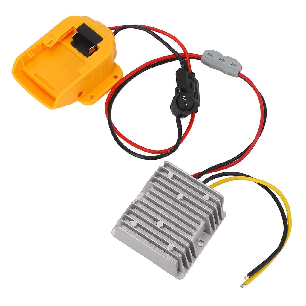 DC Voltage Regulator 20V to 12V 15A 180W Down Converter with Battery Adapter and Fuse Switch for