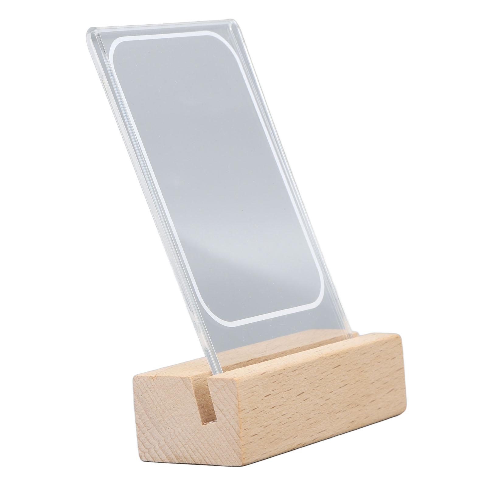 

Acrylic Wood Base Picture Frames Warm Light Wooden Clear Acrylic Picture Frame for 3 Inch Photos Movie Tickets