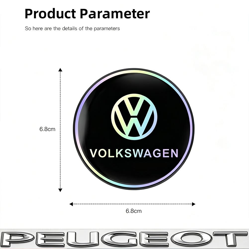 2Pcs Car Emblem Water Cup Pad Color Insulated Coasters Mat For VW Golf Tiguan T-Roc Polo Passat ID.4 T-Cross ID.3 Taigo ID.7 MK7 RJ4