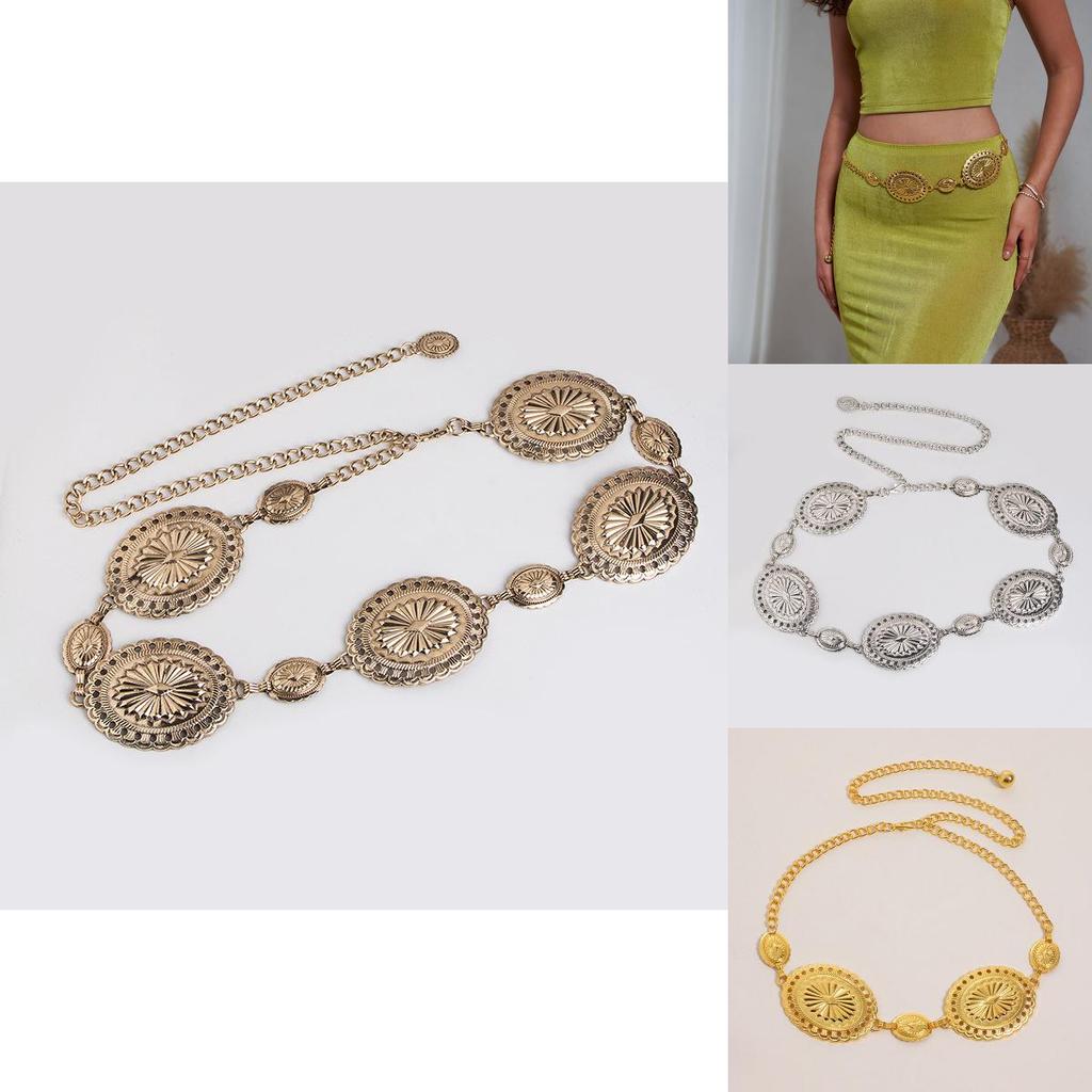 Elegant Metal Womens Waist Chain With Carved Detailing For Summer Fashion Accessory