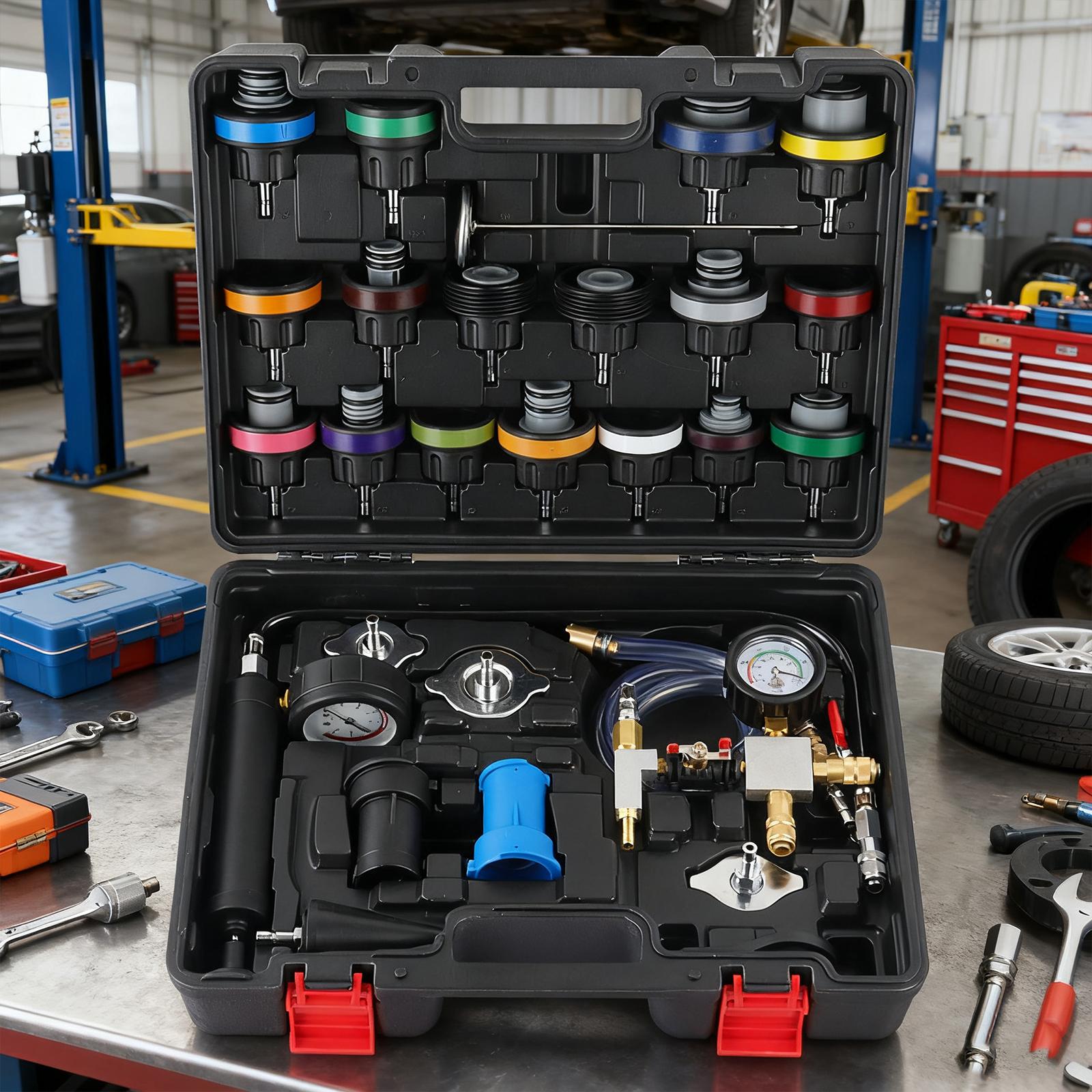 Coolant Vacuum Refill Tool Kit 28-Piece Universal Fit Vacuum Filling Kit Radiator Leak Tester Leak Detection Leak Tester Tool China Mainland