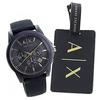 Armani Exchange Men's [Special Box Set] Chronograph Watch with Travel Tag and Name Tag, Black and Gold, AX7105