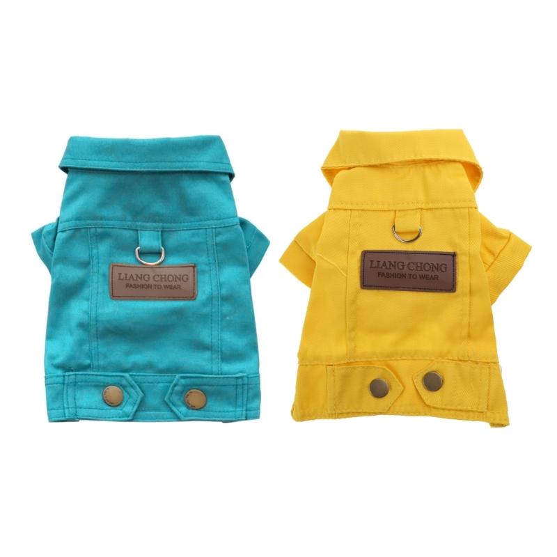 Casaco Jeans Roupas com Argola de Fivela Jaquetas Jeans para Cachorros Pequenos e Médios