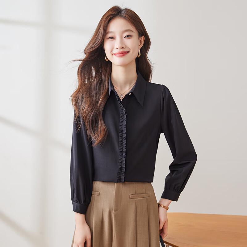 Treamon Women s Elegant Wrinkle-Resistant Long-Sleeve Blouse 2XL