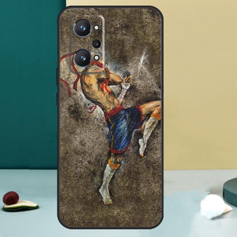 Muay Thai Kickboxing Fight For Realme GT 6T 5 6 GT 7 Pro C67 C75 C61 C55 C53 C51 C21Y C25S 10 11 12 13 14 Pro Plus Case