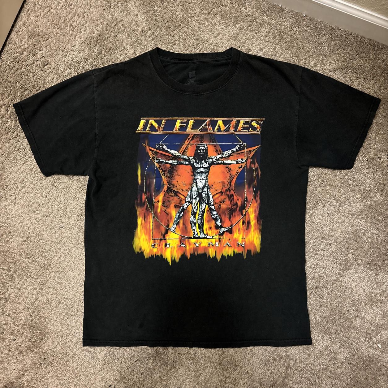 Vintage In Flames Clayman World Band T-Shirt, Sizes S-5XL S разноцветный