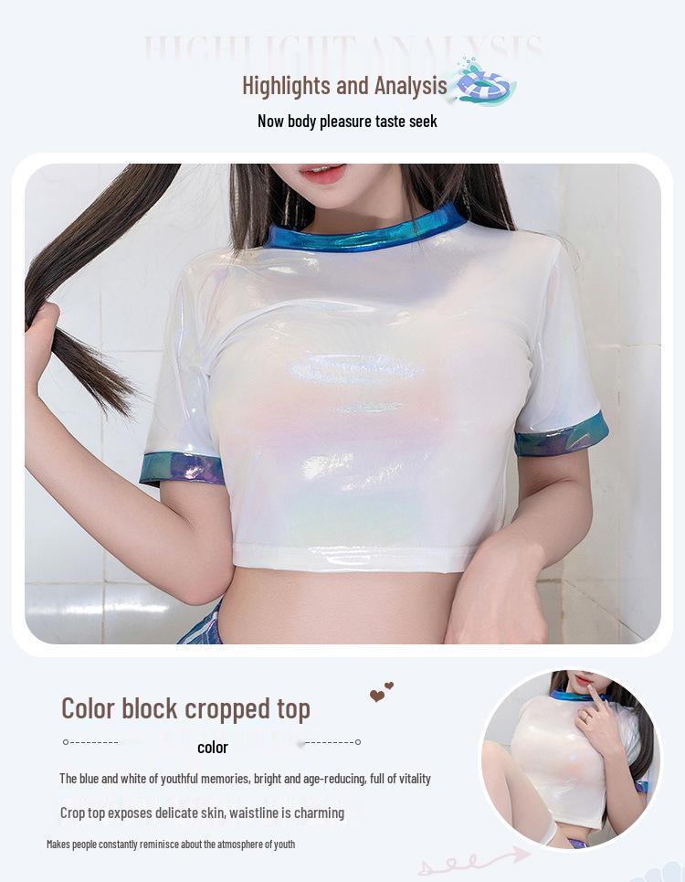 Japonské laserové gymnastické prádlo: Sexy jednodílné plavky, poloodhalený design