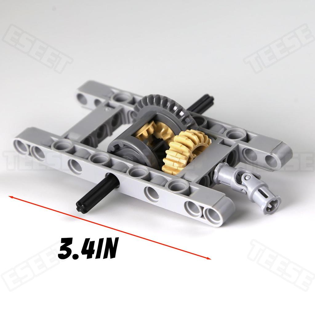 TEESE 10 Pieces Technic Frame Differential Gear Set with Universal Joint Axles Compatible with Lego Technic Parts for MOC Technic Projects Bulk Blocks