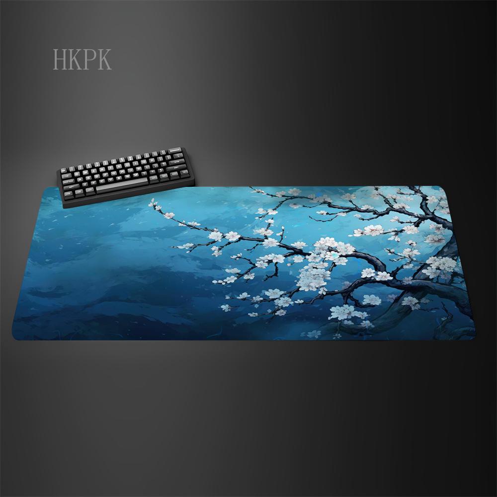 Pink Sakura Mouse Pad XXL Pc Gaming Office Mats Japanese Style Large Bonslip Base Desk Mat Art Rugs Laptop Gamer Table Cushi